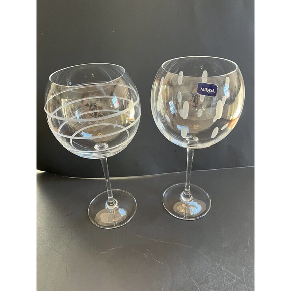 Mikasa Dining Mikasa Cheers Etched Clear Balloon Wine Glasses Set Of 4 Poshmark